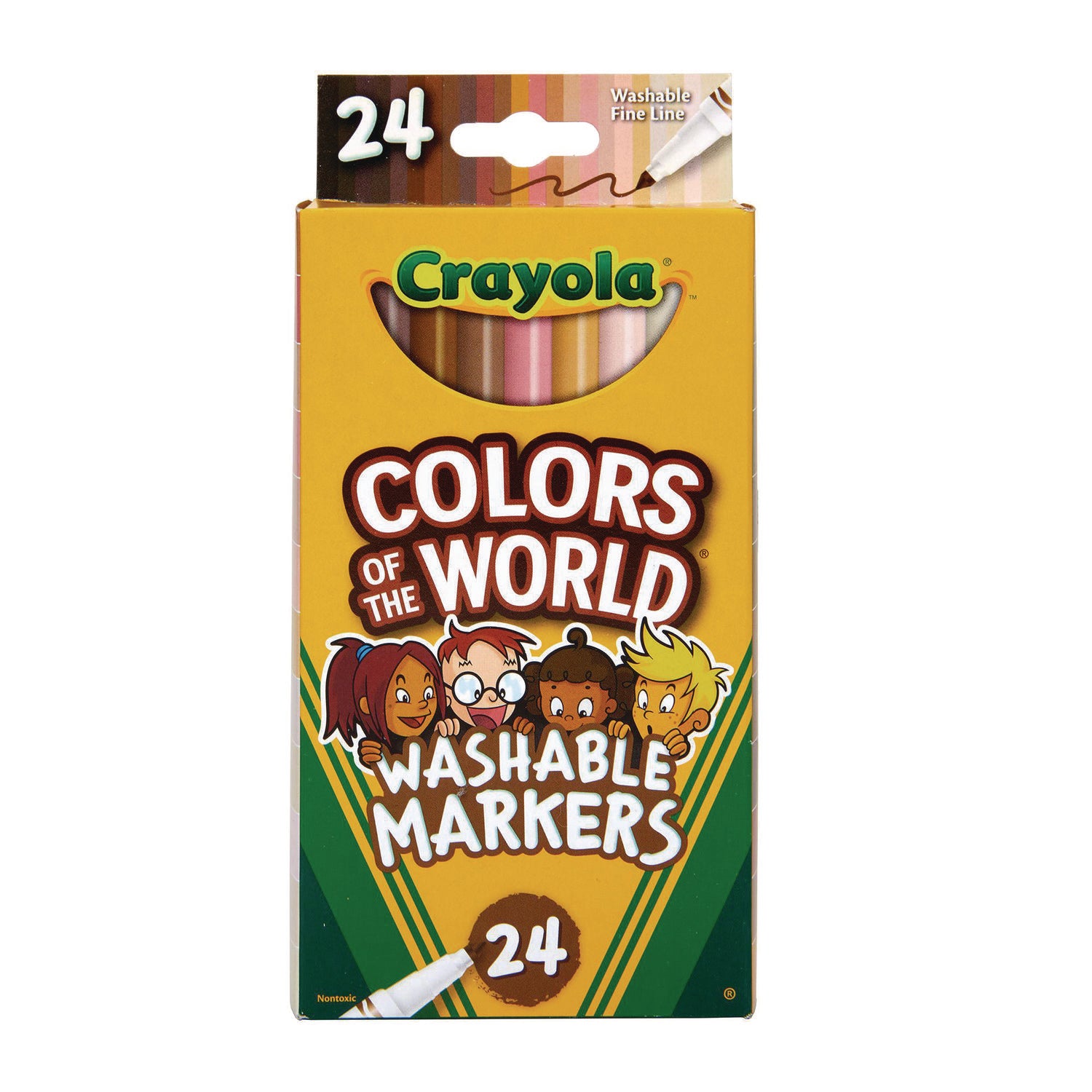 Colors of the World Washable Markers, Fine Bullet Tip, Assorted Colors, 24/Pack - 1