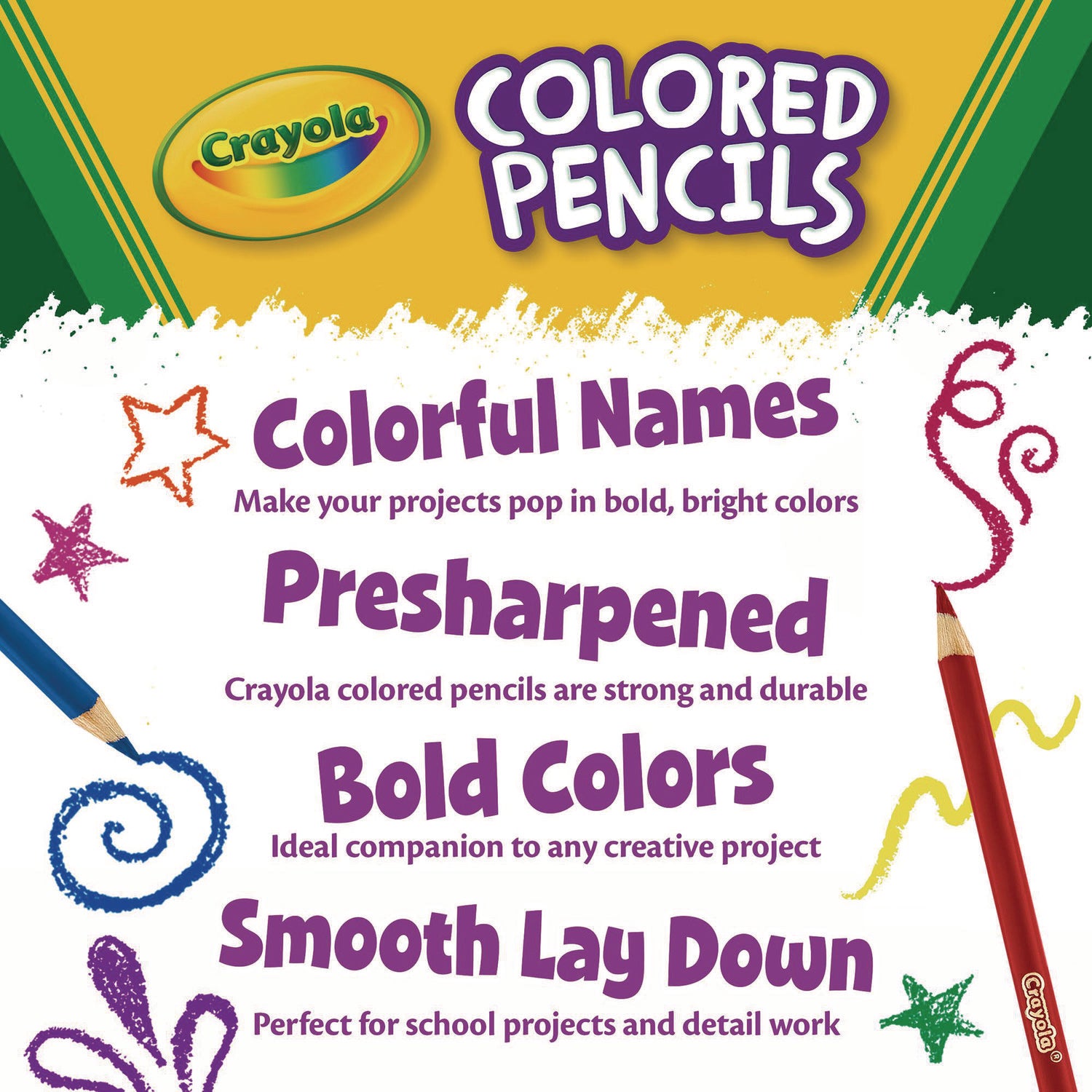 Long-Length Colored Pencil Set, 3.3 mm, 2B, Assorted Lead and Barrel Colors, 50/Box