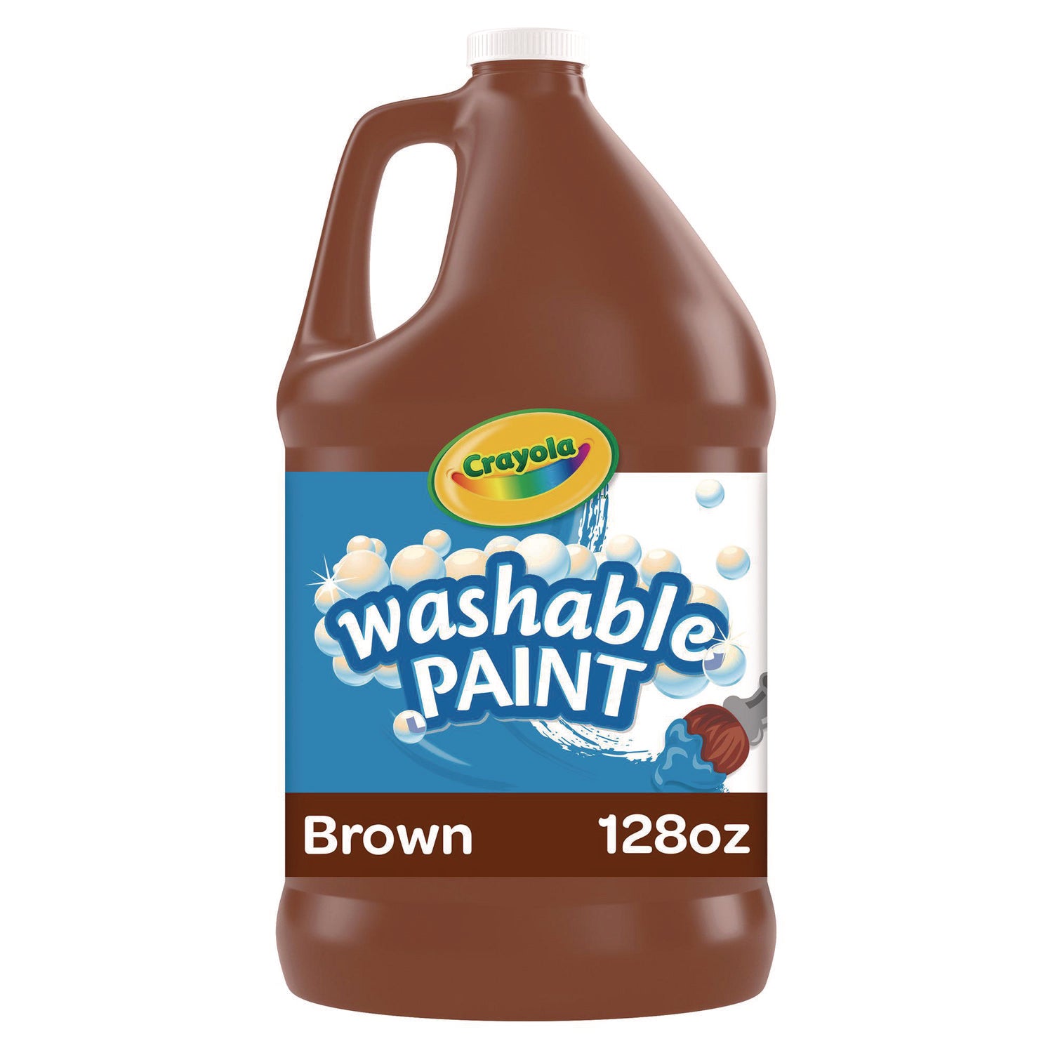 Washable Paint, Brown, 1 gal Bottle - 1