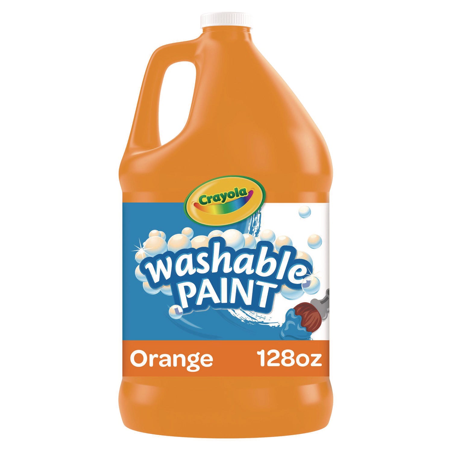 Washable Paint, Orange, 1 gal Bottle - 1