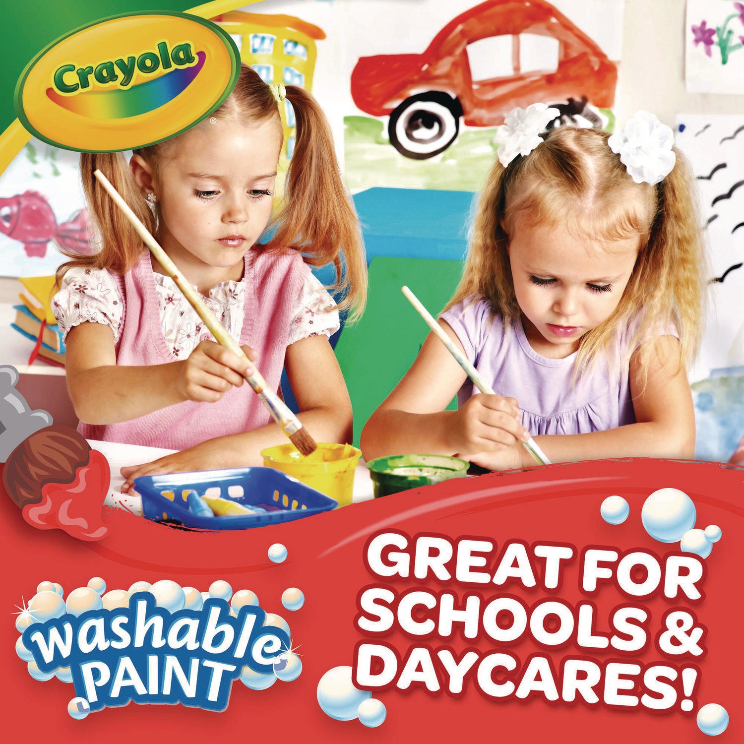 Washable Paint, Red, 1 gal Bottle