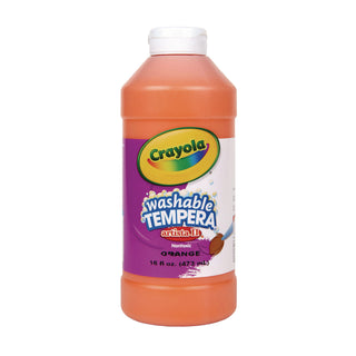 Artista II Washable Tempera Paint, Orange, 16 oz Bottle