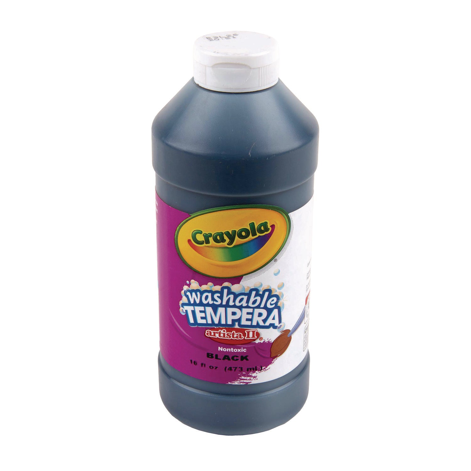 Artista II Washable Tempera Paint, Black, 16 oz Bottle - 3