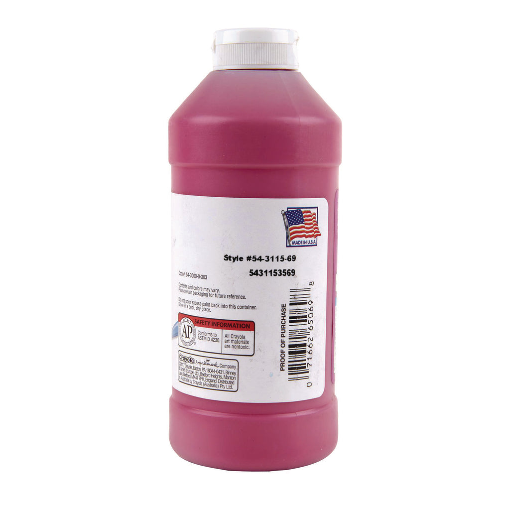 Artista II Washable Tempera Paint, Magenta, 16 oz Bottle