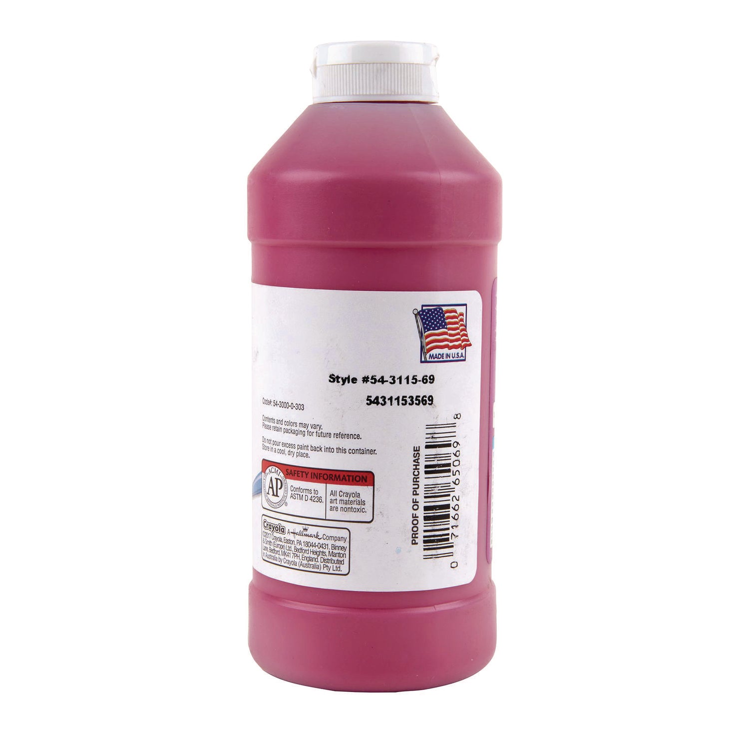 Artista II Washable Tempera Paint, Magenta, 16 oz Bottle