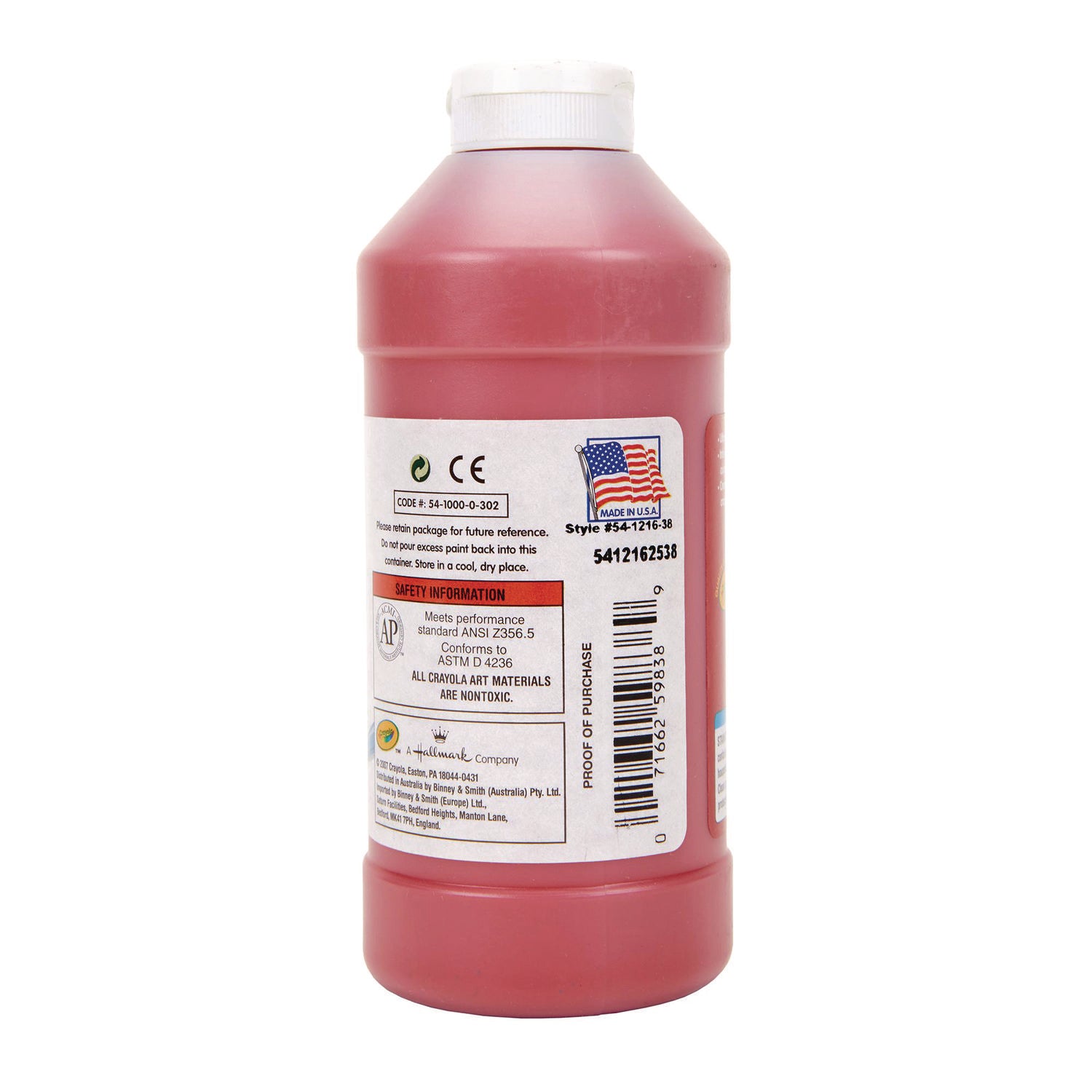 Premier Tempera Paint, Red, 16 oz Bottle - 6