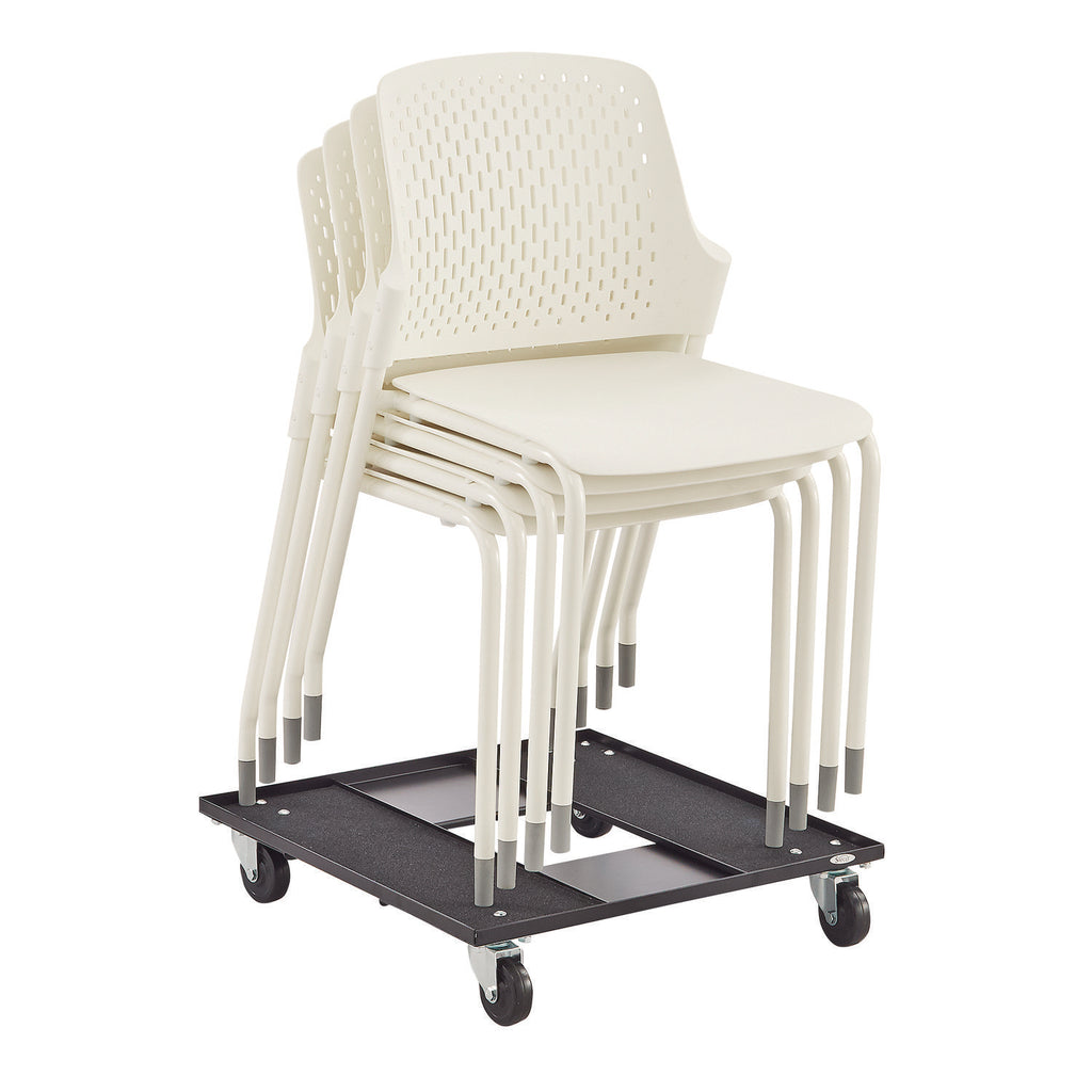 Safco Heavy-duty Stacking Chair Cart - 300 lb Capacity - 3" Caster Size - Steel - x 23.1" Width x 23.1" Depth x 4.5" Height - Black - 1 Each - 3