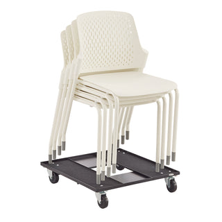 Safco Heavy-duty Stacking Chair Cart - 300 lb Capacity - 3" Caster Size - Steel - x 23.1" Width x 23.1" Depth x 4.5" Height - Black - 1 Each - 3