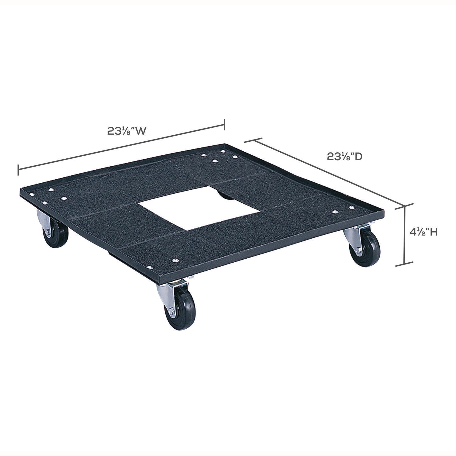 Safco Heavy-duty Stacking Chair Cart - 300 lb Capacity - 3" Caster Size - Steel - x 23.1" Width x 23.1" Depth x 4.5" Height - Black - 1 Each - 5