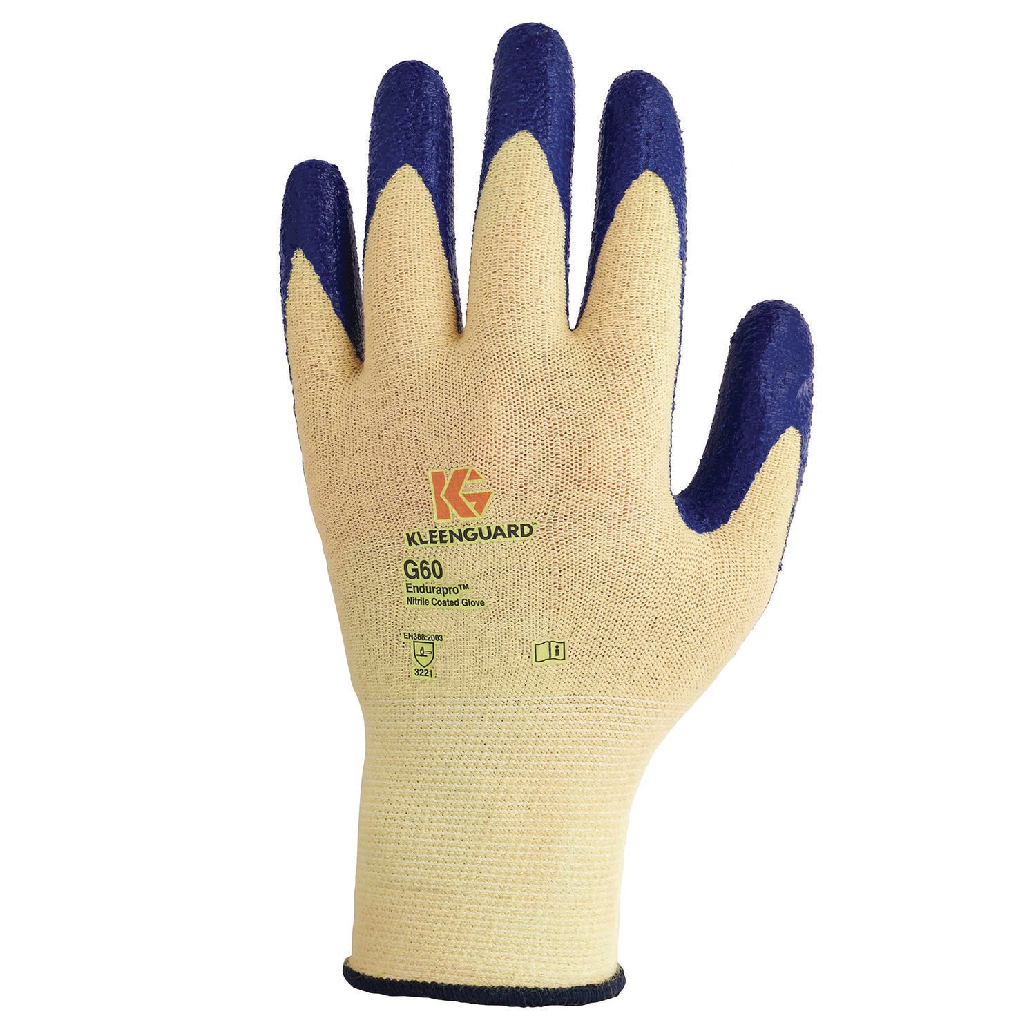 Kleenguard G60 Level2 Large Nitrile Coasted Cut Glove Ylw/Blu 5/12 - 1