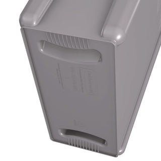 Slim Jim Waste Container with Handles, 15.9 gal, Plastic, Light Gray