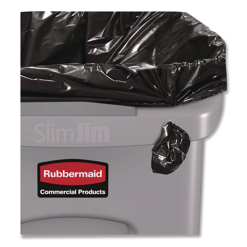 Slim Jim Waste Container with Handles, 15.9 gal, Plastic, Light Gray