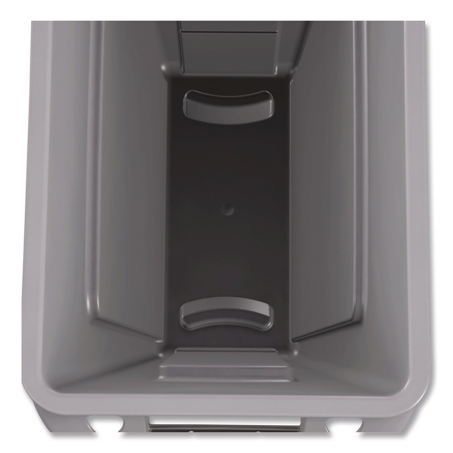 Slim Jim Waste Container with Handles, 15.9 gal, Plastic, Light Gray
