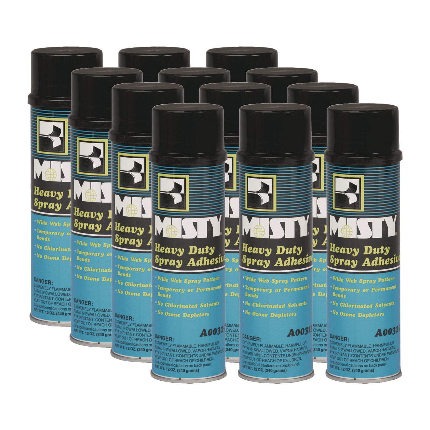 Heavy-Duty Adhesive Spray, 12 oz, Dries Clear, 12/Carton - 1