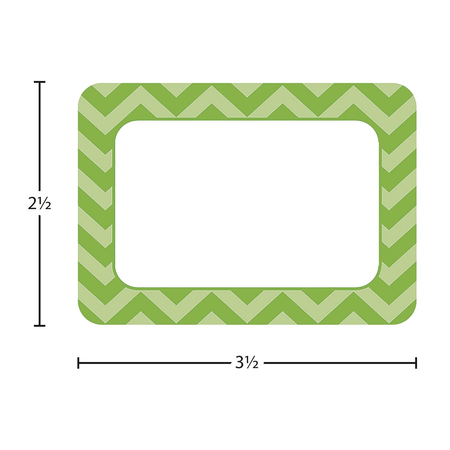 All Grade Self-Adhesive Name Tags, 3.5 x 2.5, Chevron Border Design, Assorted Colors, 36/Pack