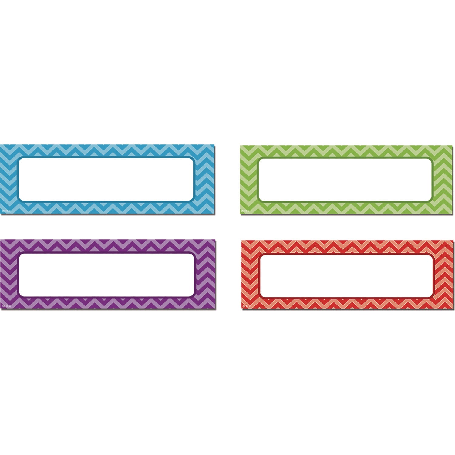 Chevron Labels Magnetic Accents, 10 Assorted Colors, 4.75" x 1.5", 20/Pack