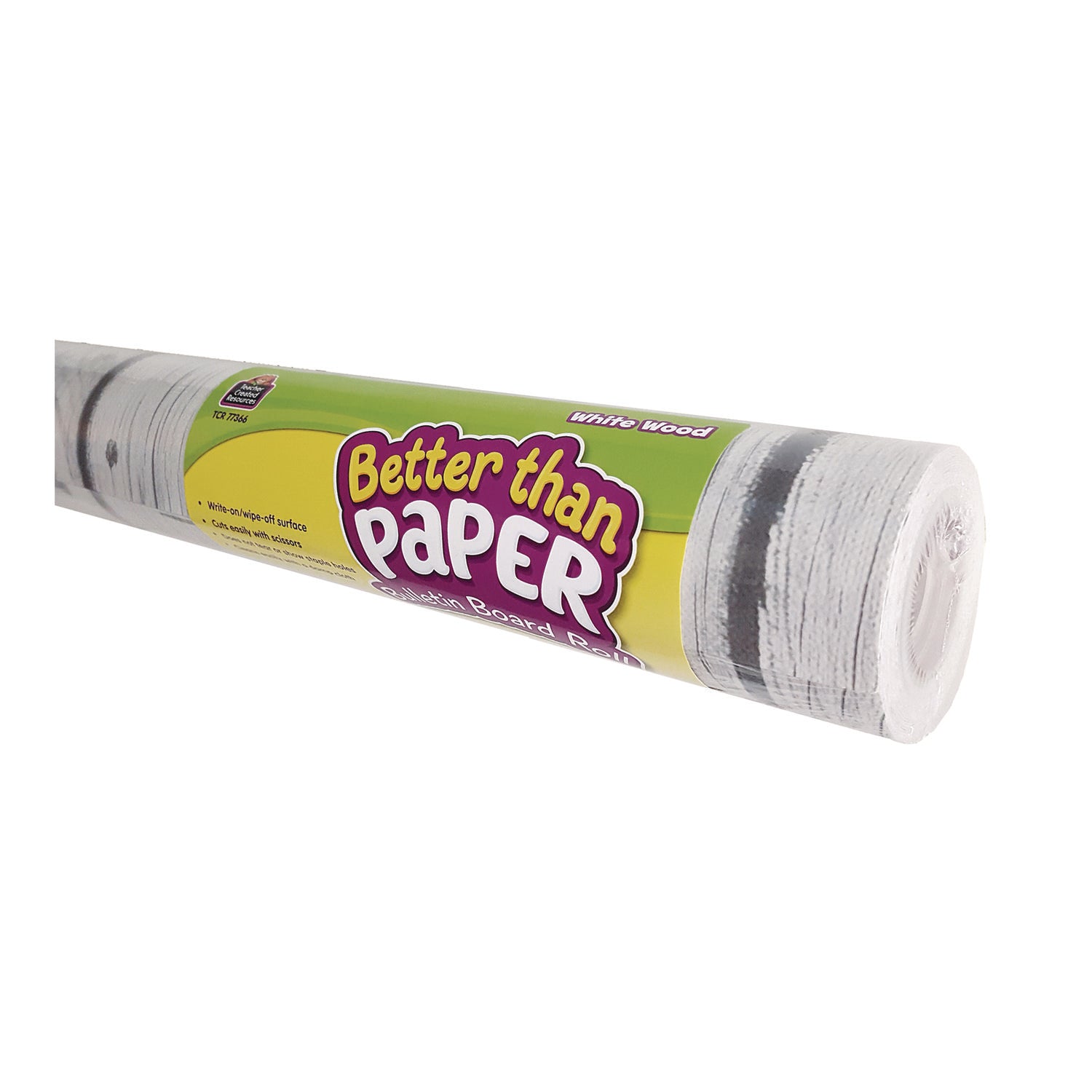 Better Than Paper Bulletin Board Roll, 4 ft x 12 ft, White Wood - 1