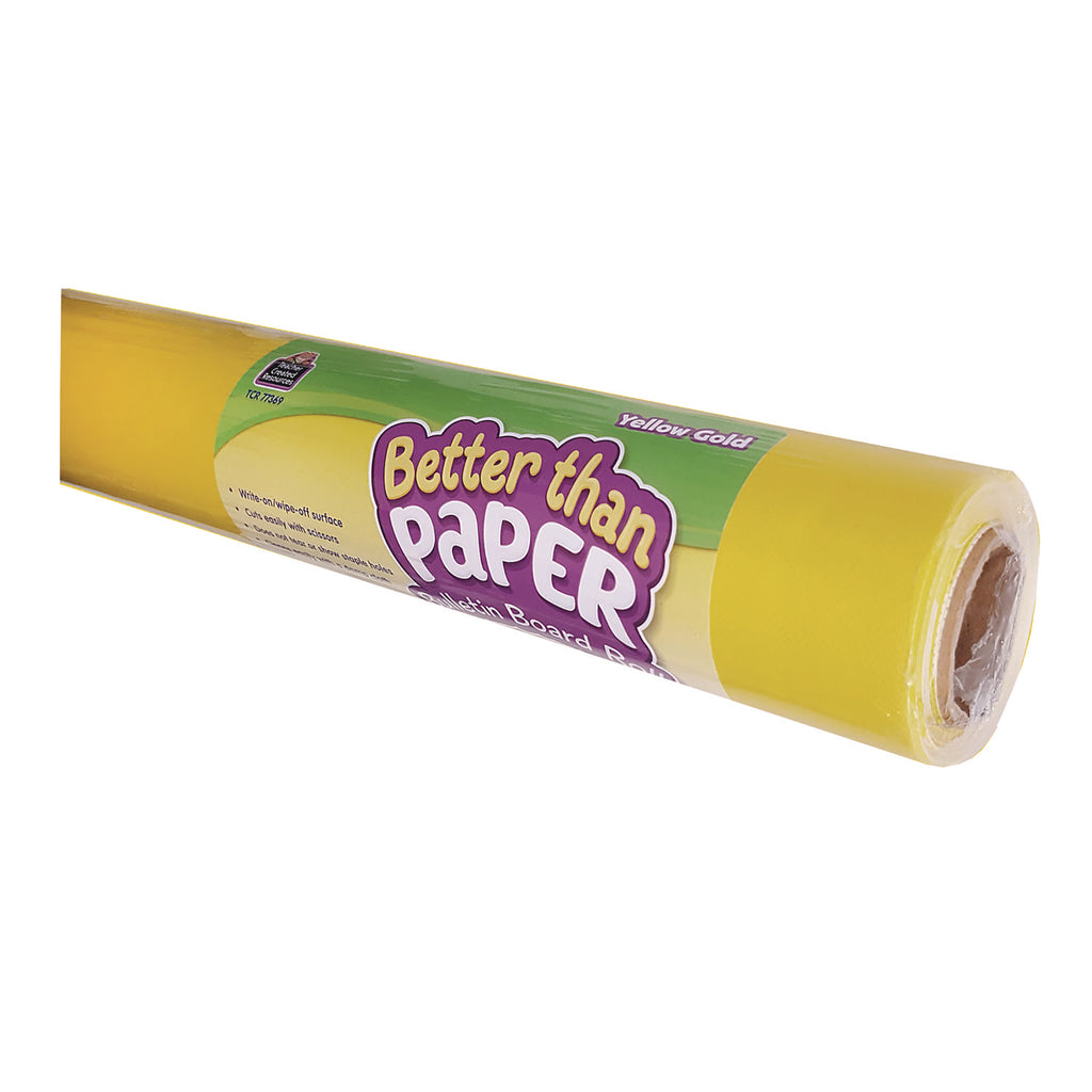 Better Than Paper Bulletin Board Roll, 4 ft x 12 ft, Yellow Gold