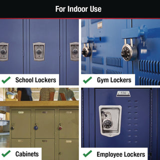 Combination Lock, Stainless Steel, 1.87" Wide, Silver - 4