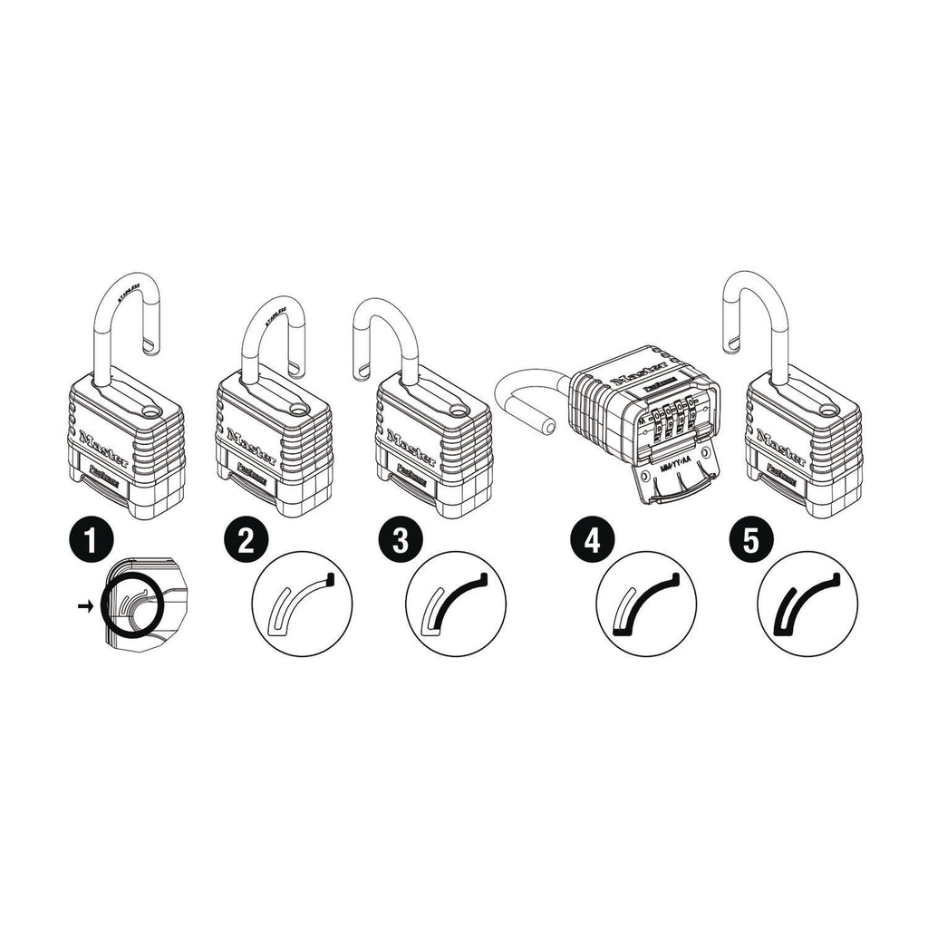 ProSeries Stainless Steel Easy-to-Set Combination Lock, Stainless Steel, 2.18" Wide