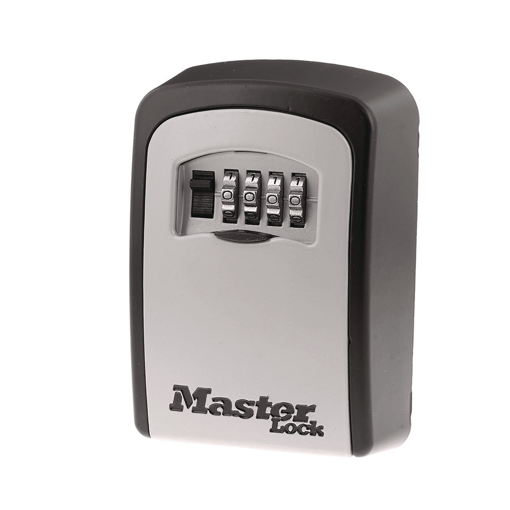 Locking Combination 5 Key Steel Box, 3.25" Wide, Black/Silver