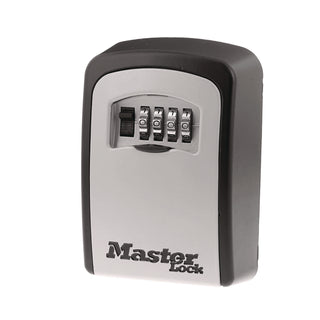 Locking Combination 5 Key Steel Box, 3.25" Wide, Black/Silver