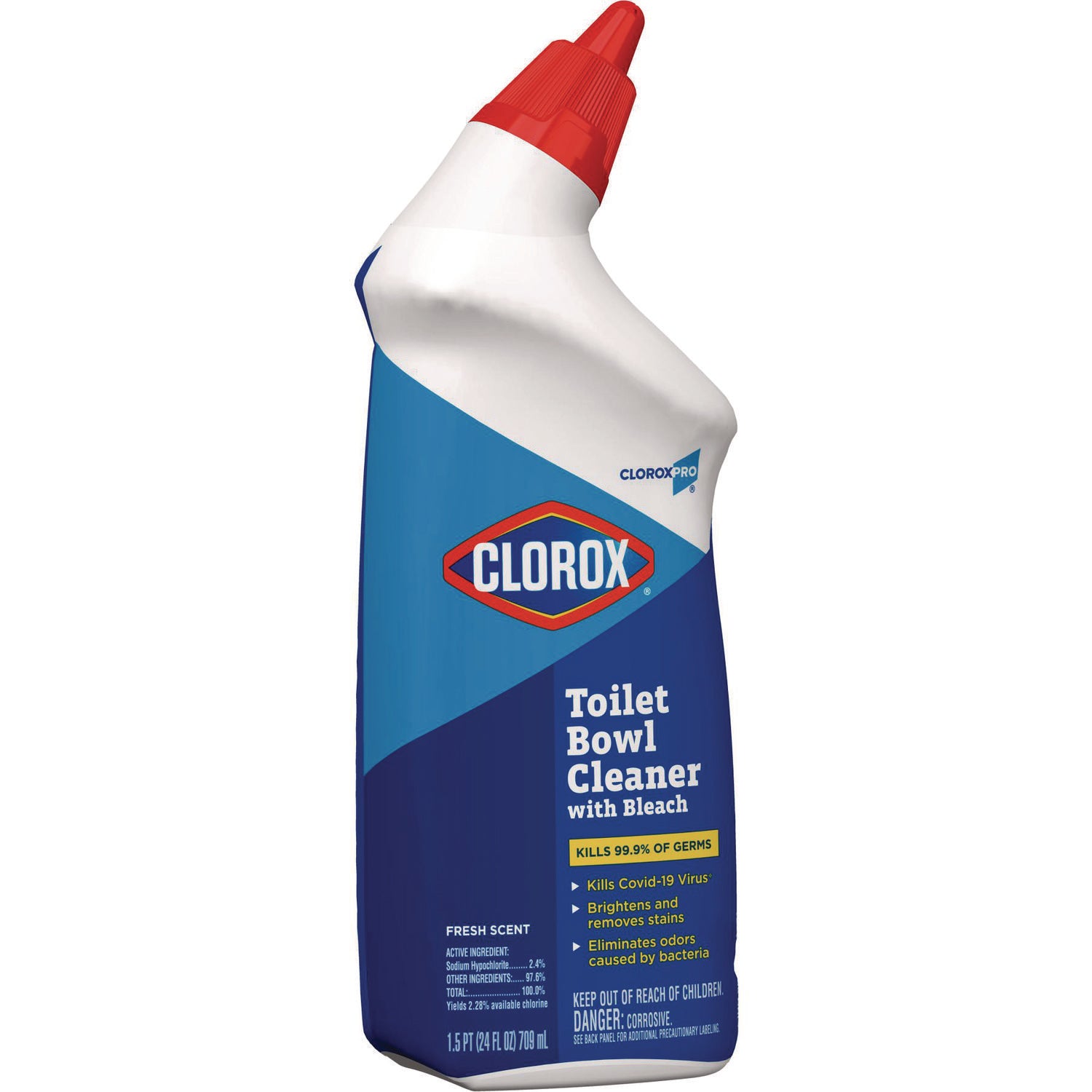 Toilet Bowl Cleaner with Bleach, Fresh Scent, 24 oz Bottle, 12/Carton - 2