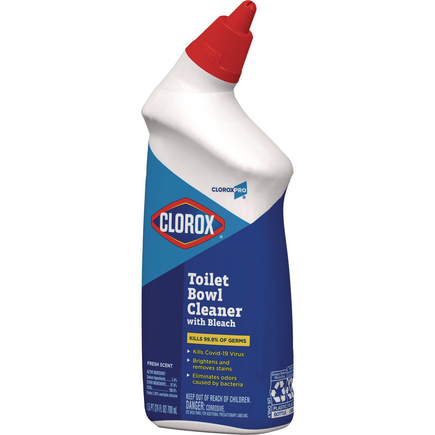 Toilet Bowl Cleaner with Bleach, Fresh Scent, 24 oz Bottle, 12/Carton - 8