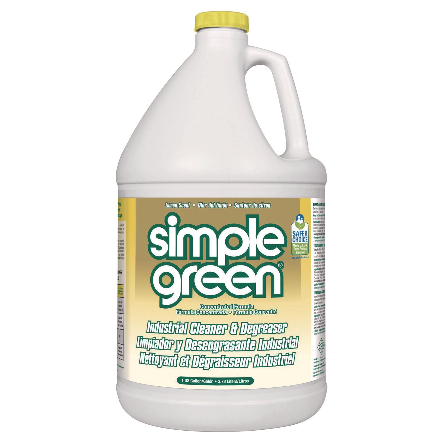 Industrial Cleaner and Degreaser, Concentrated, Lemon, 1 gal Bottle, 6/Carton - 1