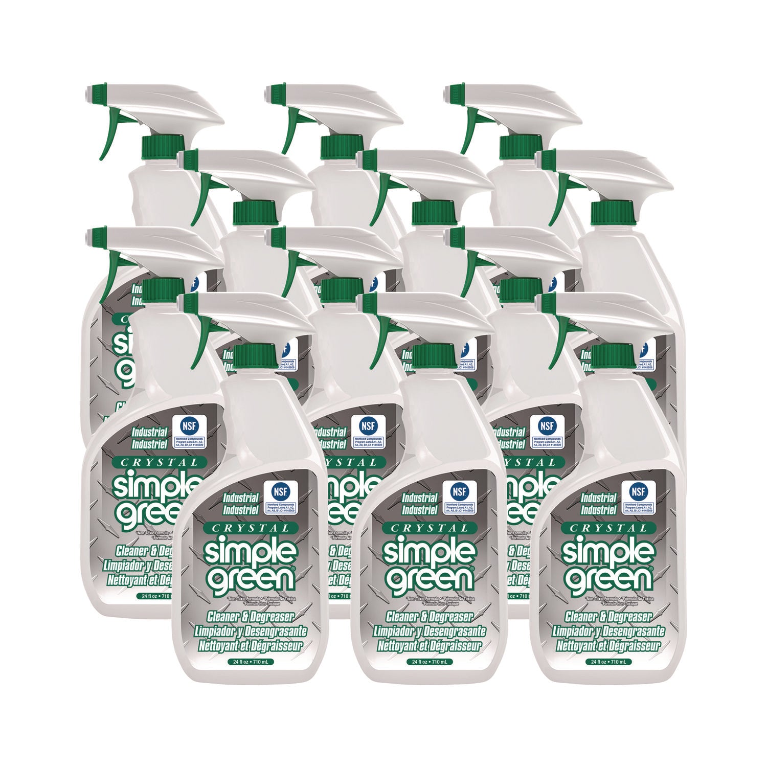 Crystal Industrial Cleaner/Degreaser, 24 oz Spray Bottle, 12/Carton - 1