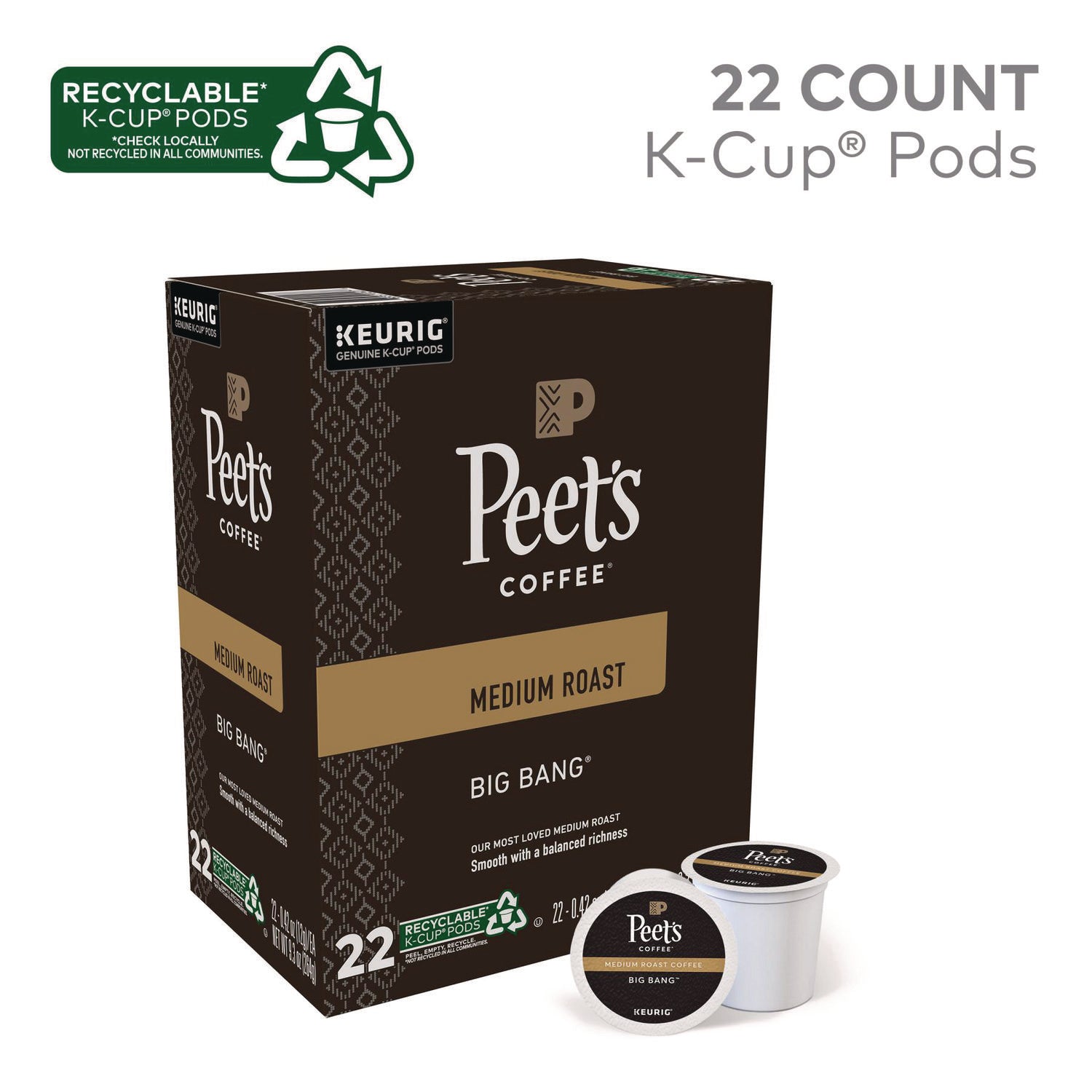 Peet's Big Bang K-Cup, Big Bang, K-Cup, 22/Box - 5