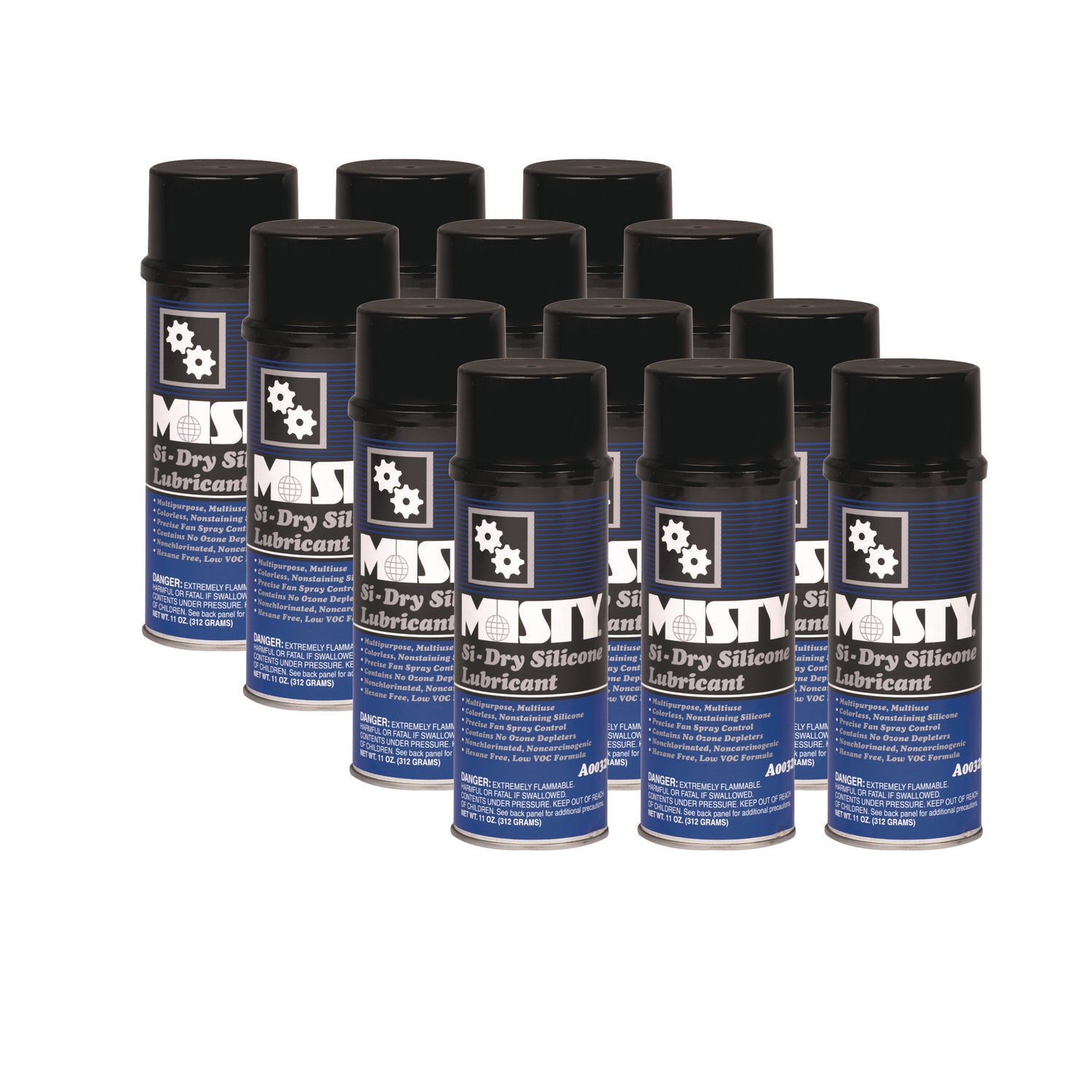 Si-Dry Silicone Spray Lubricant, 11 oz Aerosol Can, 12/Carton - 1