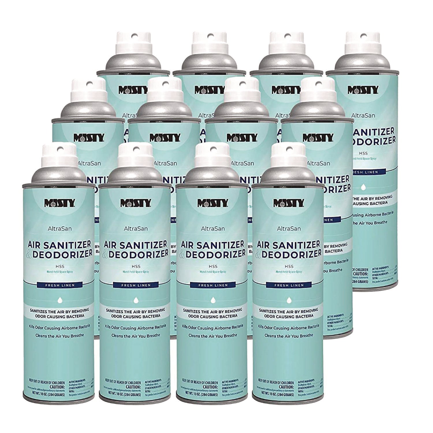 Handheld Air Sanitizer/Deodorizer, Fresh Linen, 10 oz Aerosol Spray, 12/Carton - 1