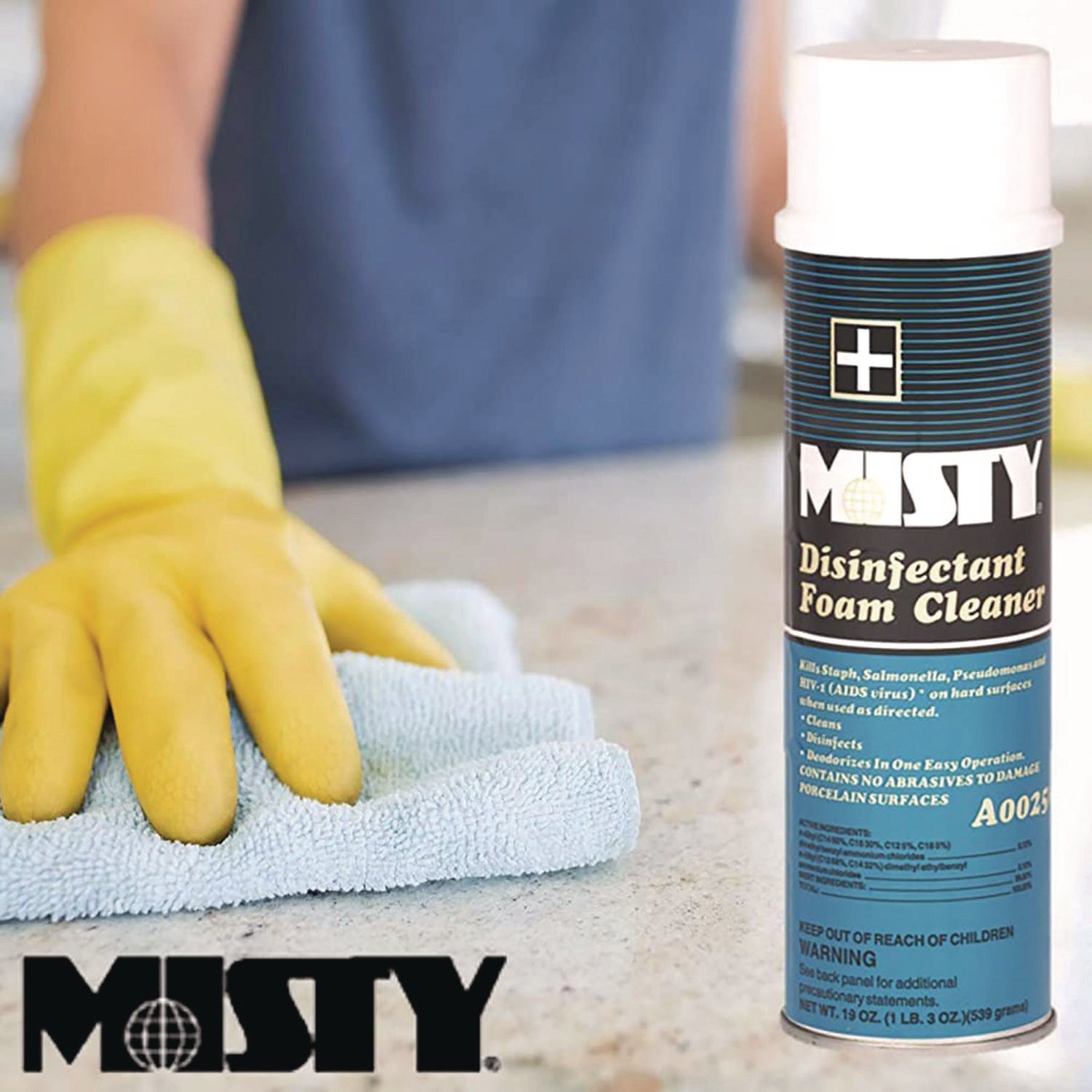 Disinfectant Foam Cleaner, Fresh Scent, 19 oz Aerosol Spray, 12/Carton