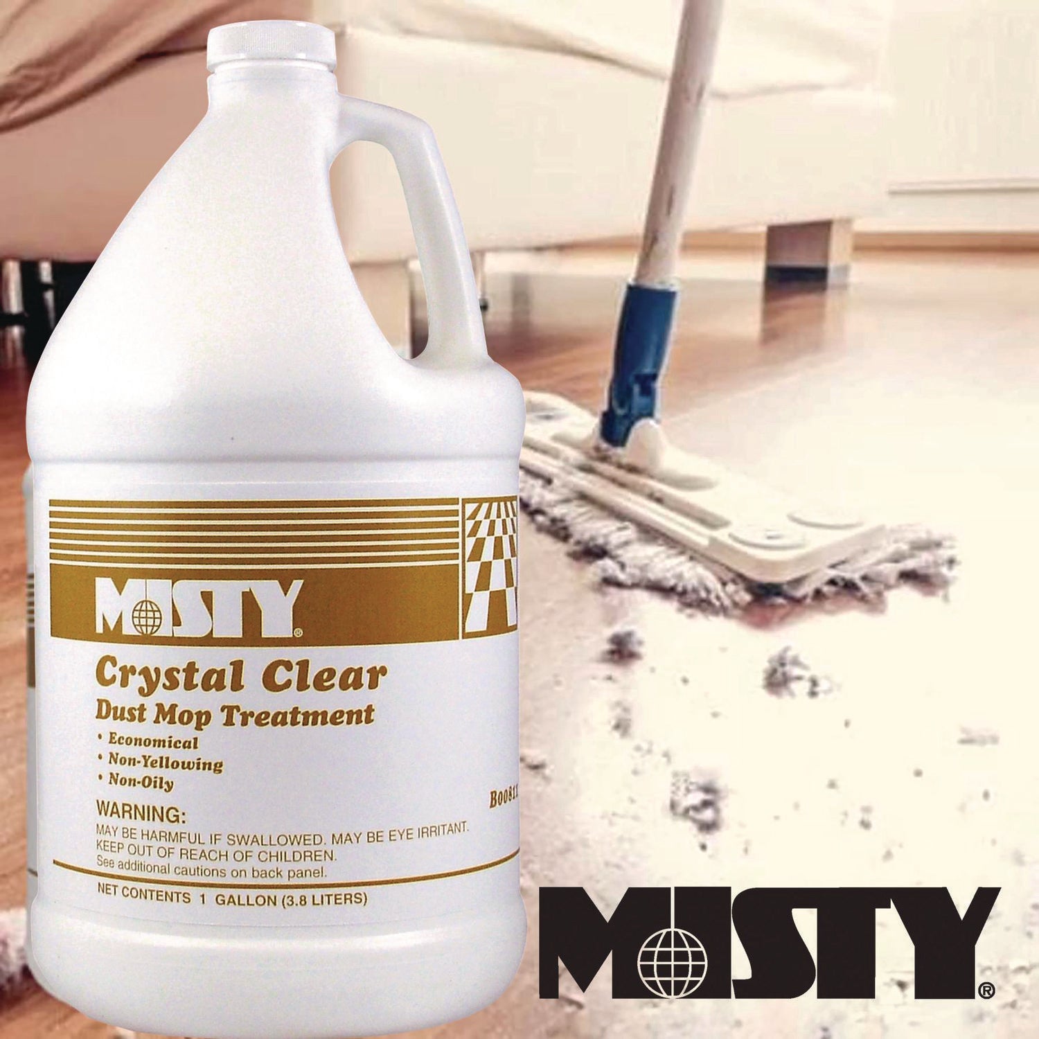 Crystal Clear Dust Mop Treatment, Slightly Fruity Scent, 1 gal Bottle - 2