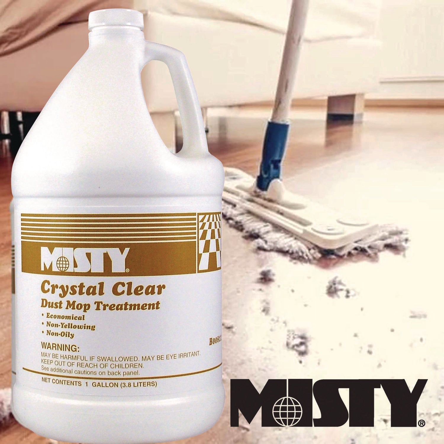 Dust Mop Treatment, Attracts Dirt, Non-Oily, Grapefruit Scent, 1gal, 4/Carton