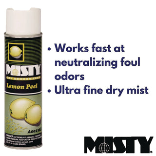 Handheld Air Deodorizer, Lemon Peel, 10 oz Aerosol Spray, 12/Carton