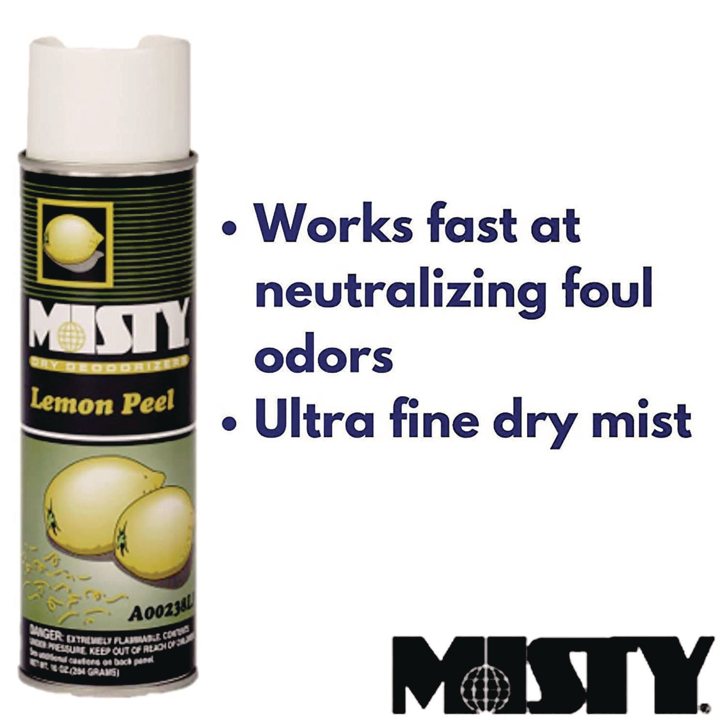 Handheld Air Deodorizer, Lemon Peel, 10 oz Aerosol Spray, 12/Carton