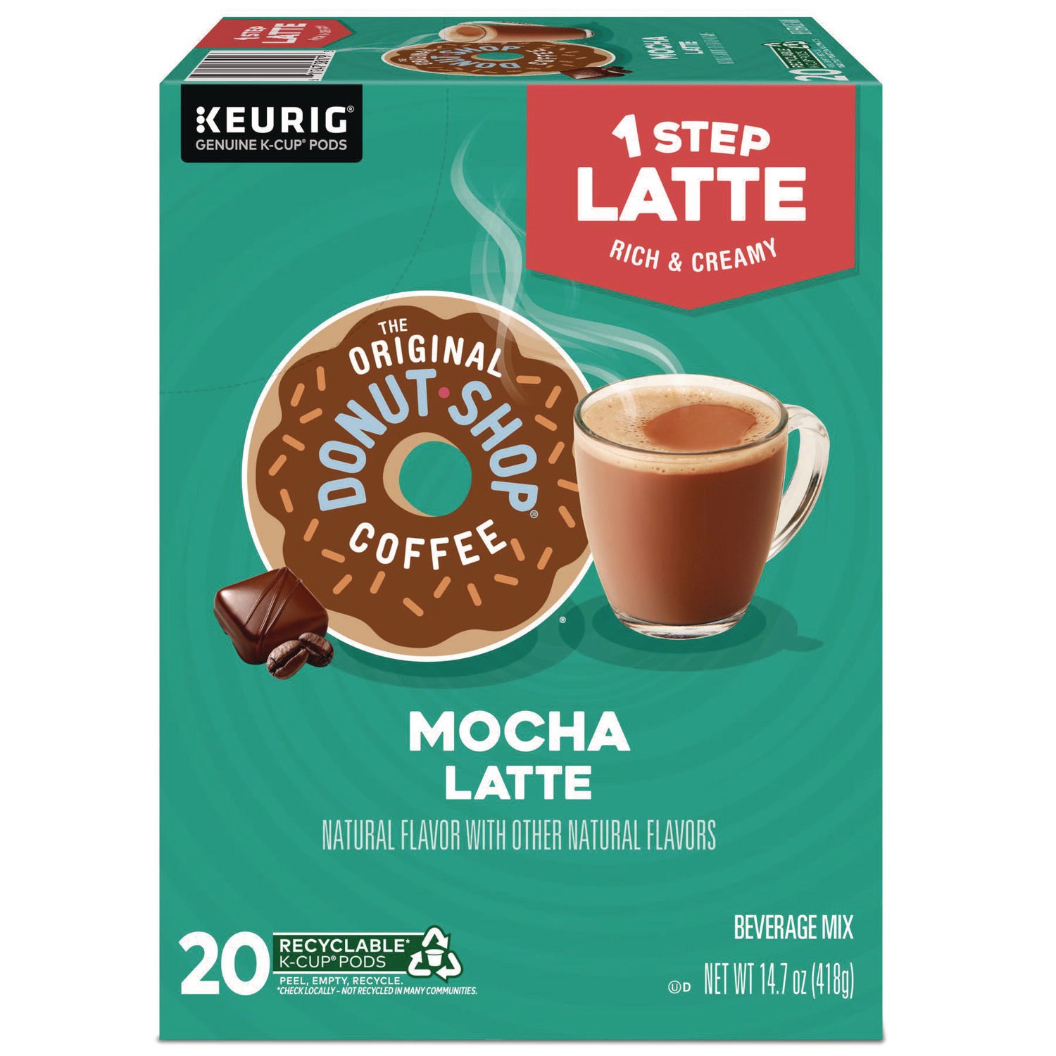 Mocha One Step Latte K-Cup, Vanilla, 20/Box - 4
