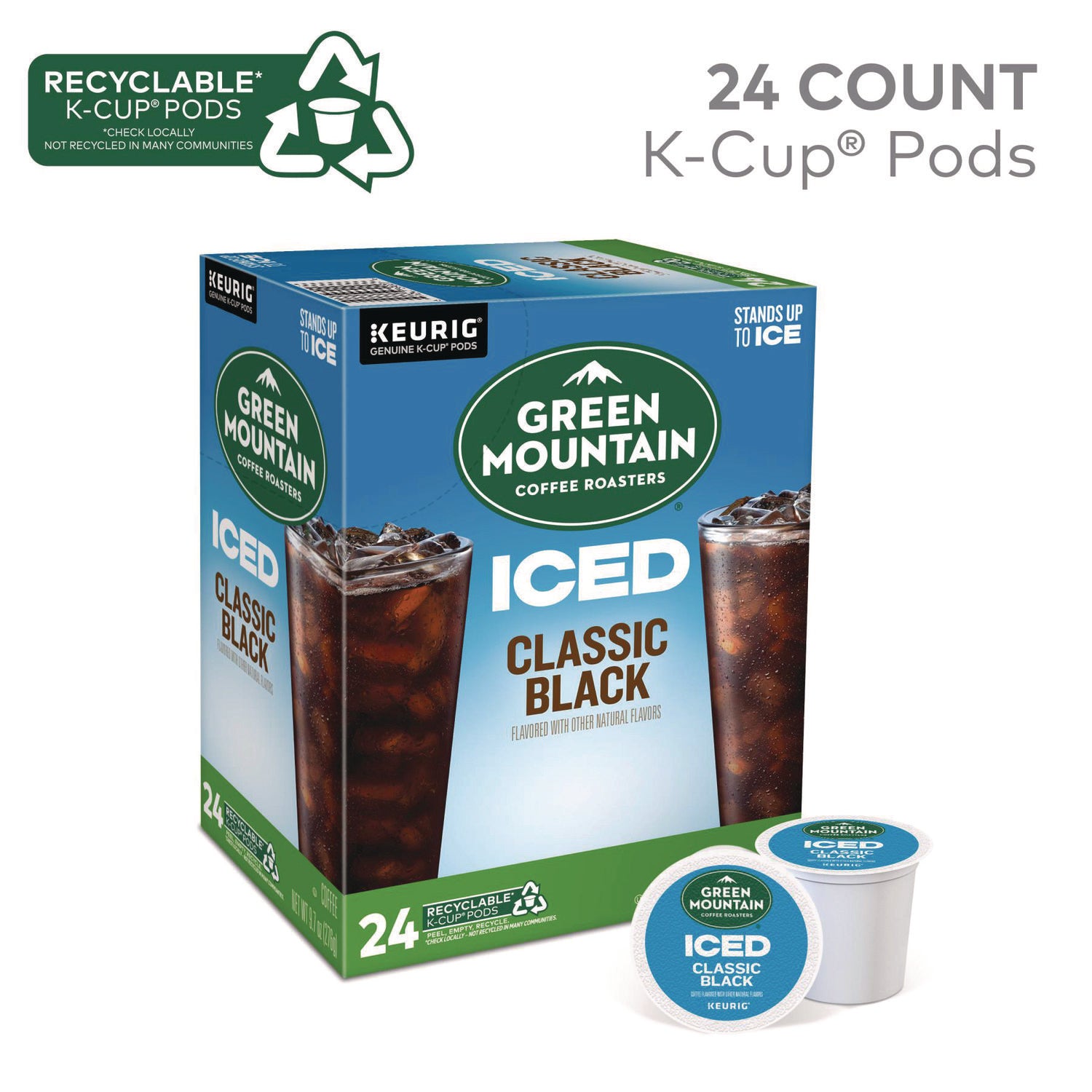 Classic Black Brew Over Ice Coffee K-Cups, 24/Box - 6