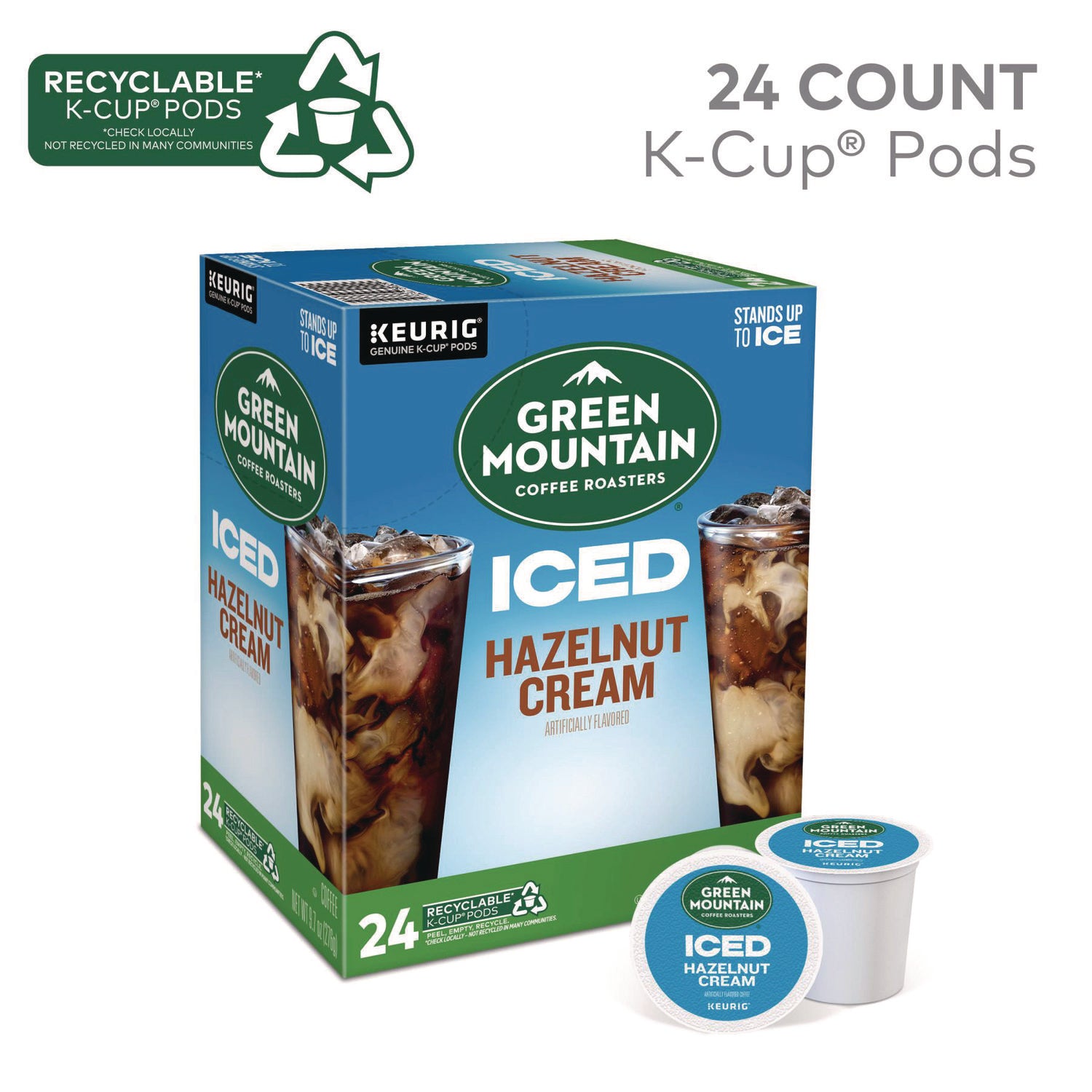 Hazelnut Cream Brew Over Ice Coffee K-Cups, 24/Box - 5