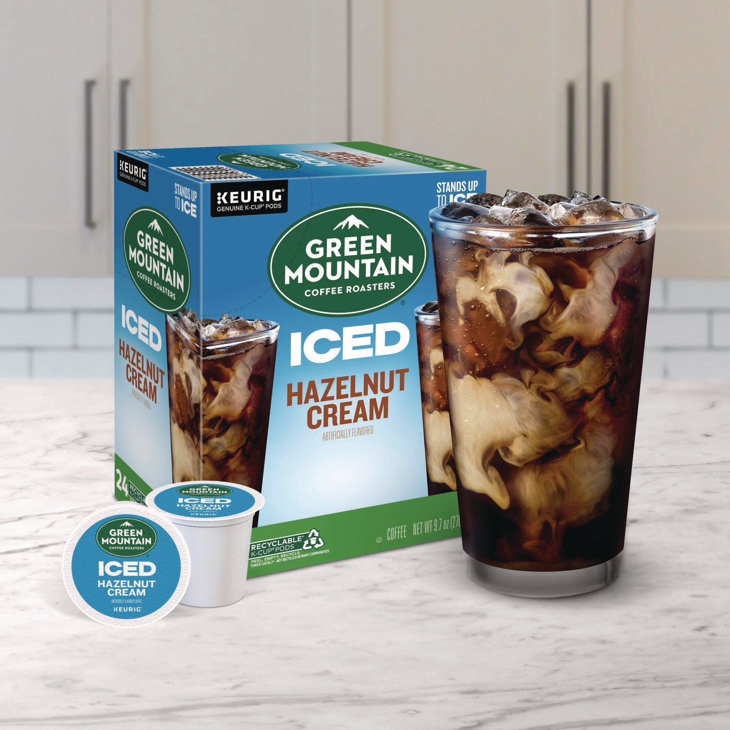 Hazelnut Cream Brew Over Ice Coffee K-Cups, 24/Box