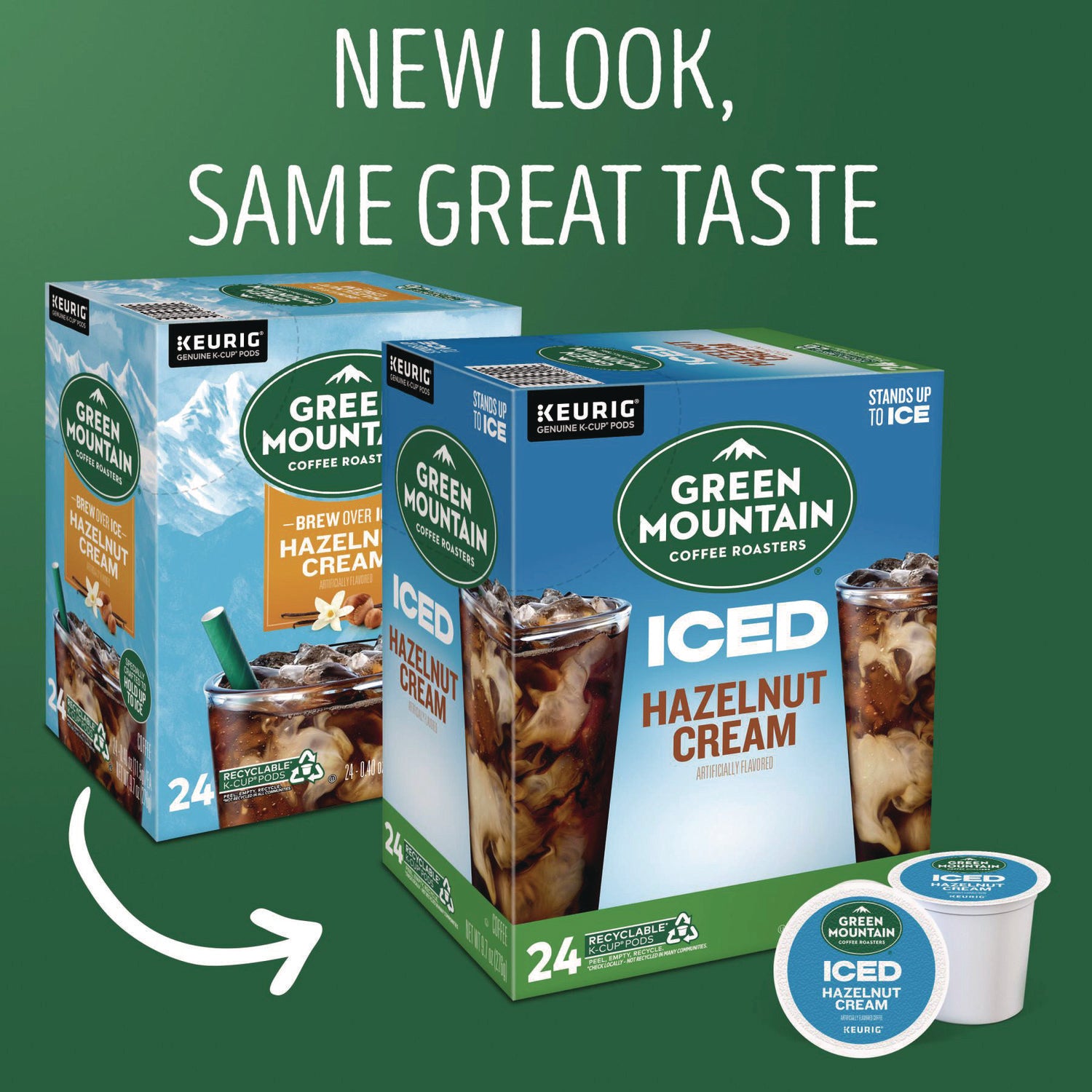 Hazelnut Cream Brew Over Ice Coffee K-Cups, 24/Box