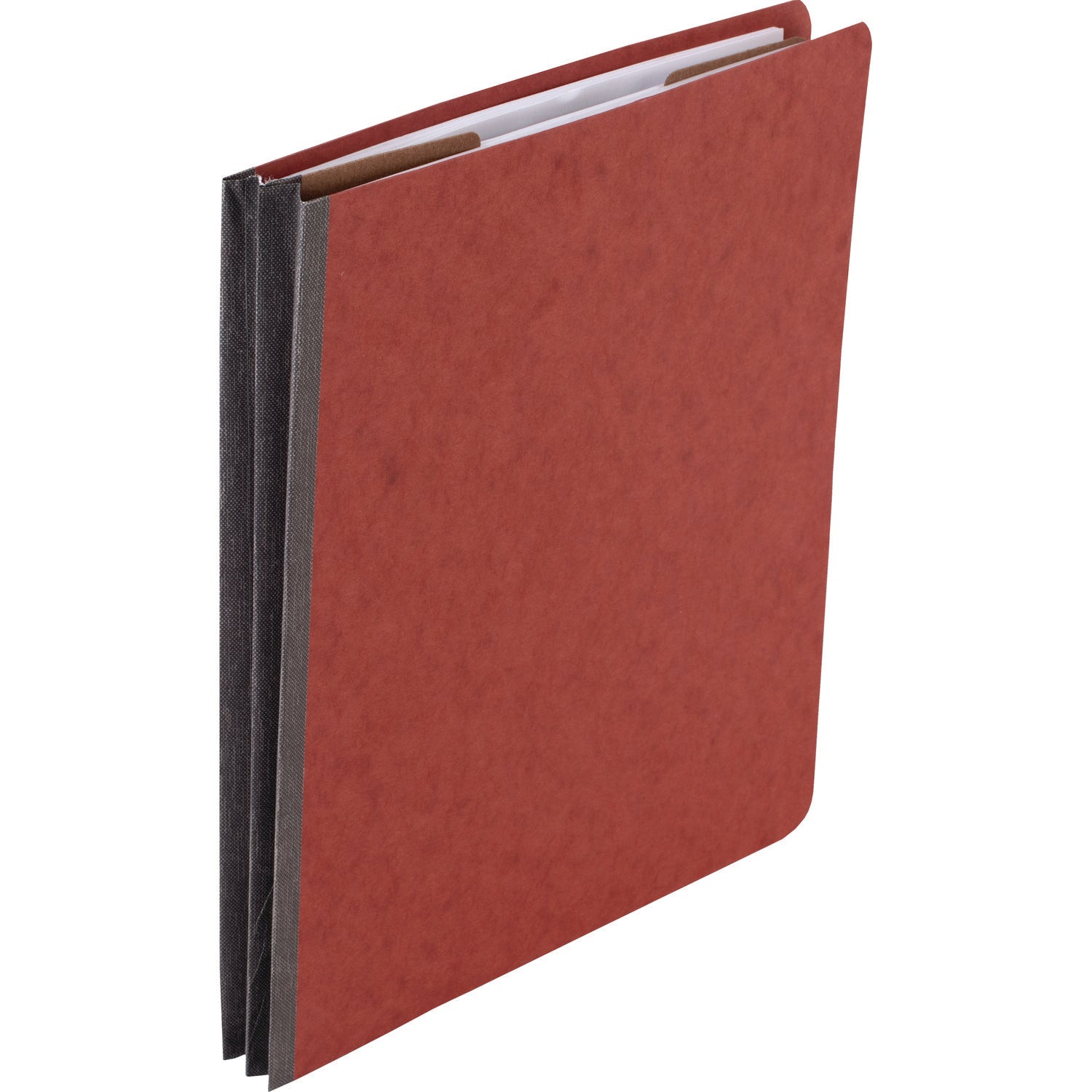 Pressboard Classification Folders, 2" Expansion, 1 Divider, 4 Fasteners, Letter Size, Earth Red Exterior, 10/Box - 3