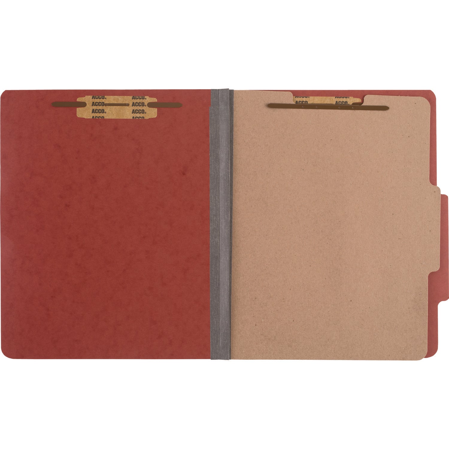 Pressboard Classification Folders, 2" Expansion, 1 Divider, 4 Fasteners, Letter Size, Earth Red Exterior, 10/Box - 4