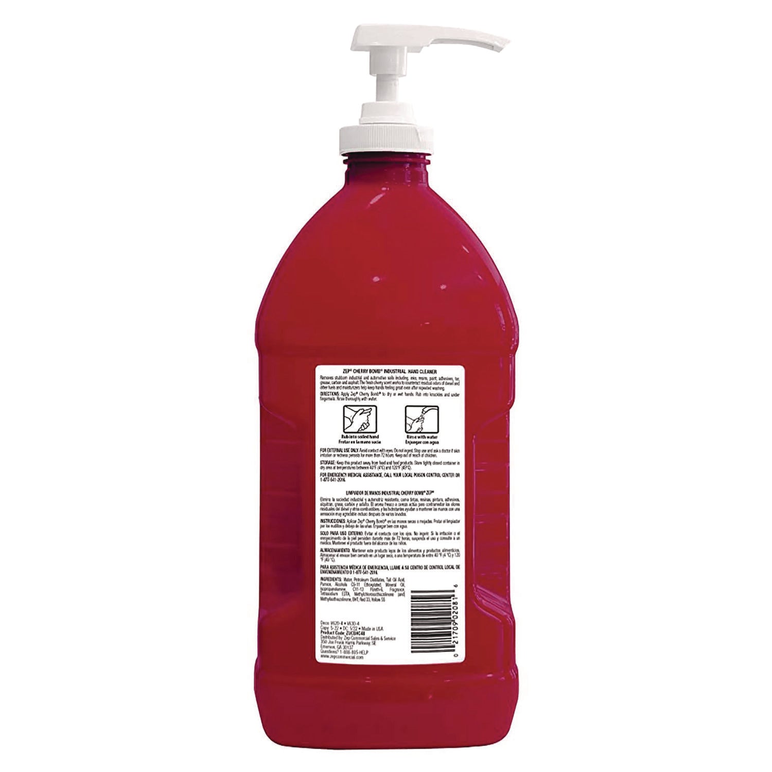 Cherry Bomb Gel Hand Cleaner, Cherry Scent, 48 oz Pump Bottle, 4/Carton - 3