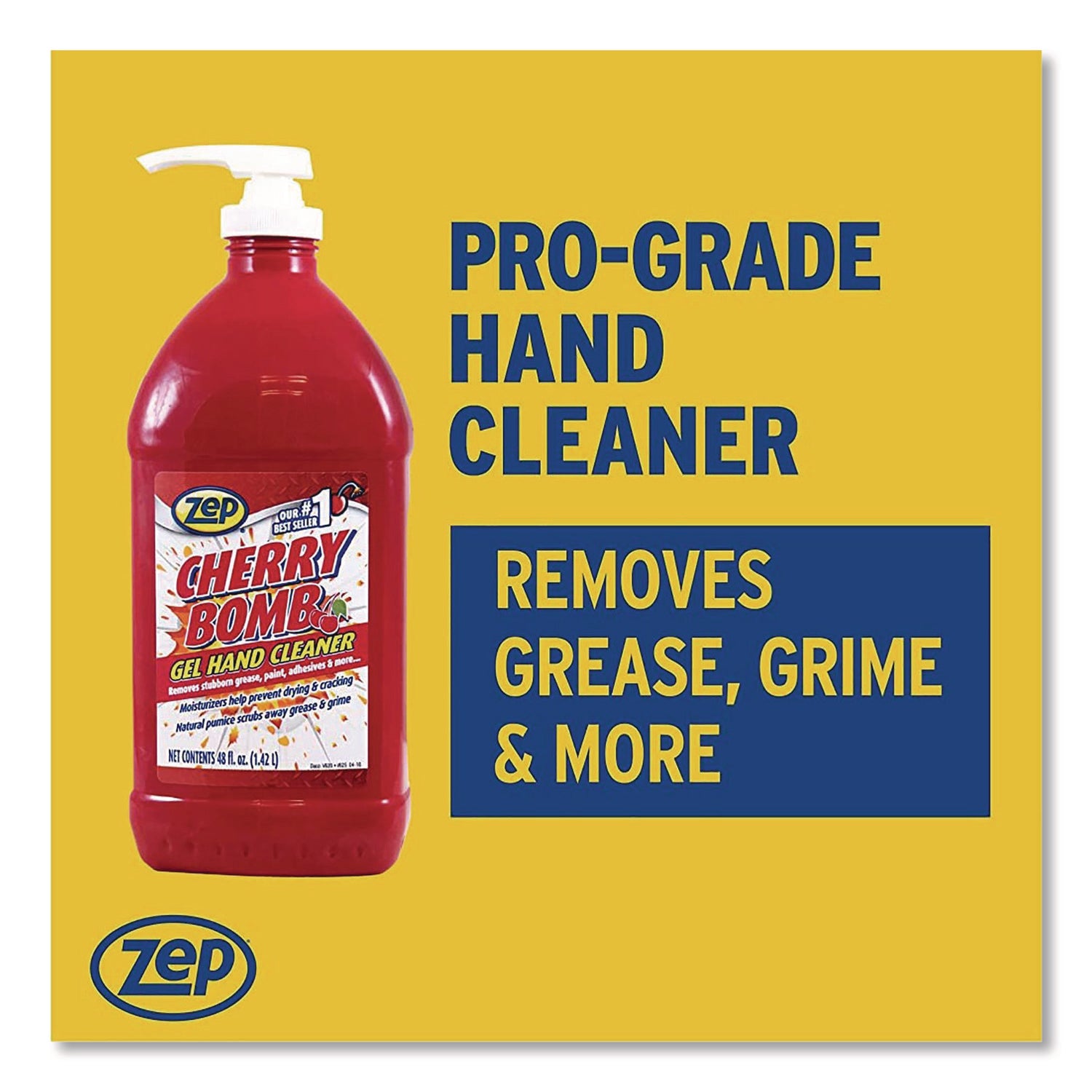 Cherry Bomb Gel Hand Cleaner, Cherry Scent, 48 oz Pump Bottle, 4/Carton