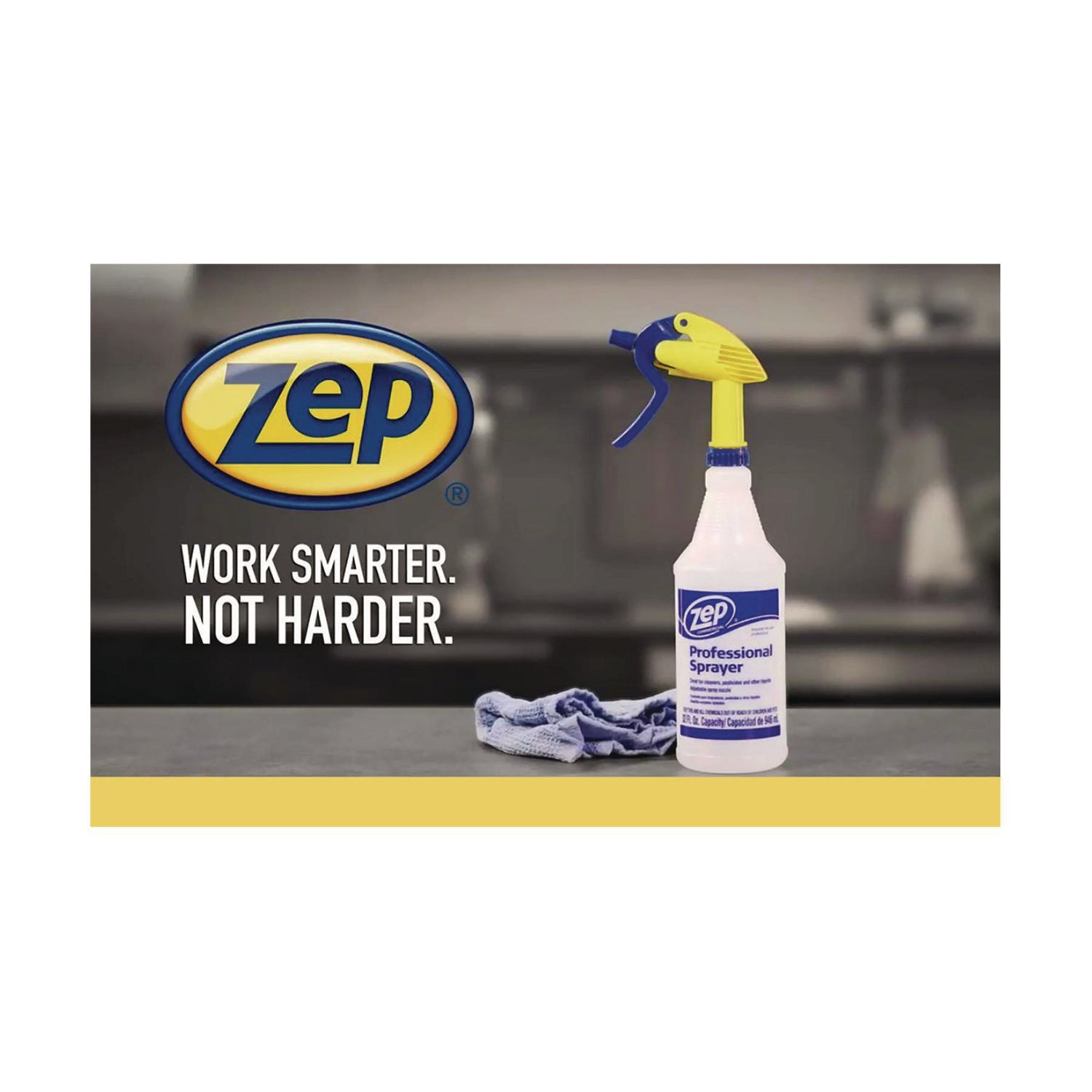 Professional Spray Bottle, 32 oz, Blue/Gold/Clear, 36/Carton