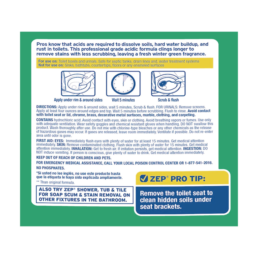 Acidic Toilet Bowl Cleaner, Mint, 32 oz Bottle - 2