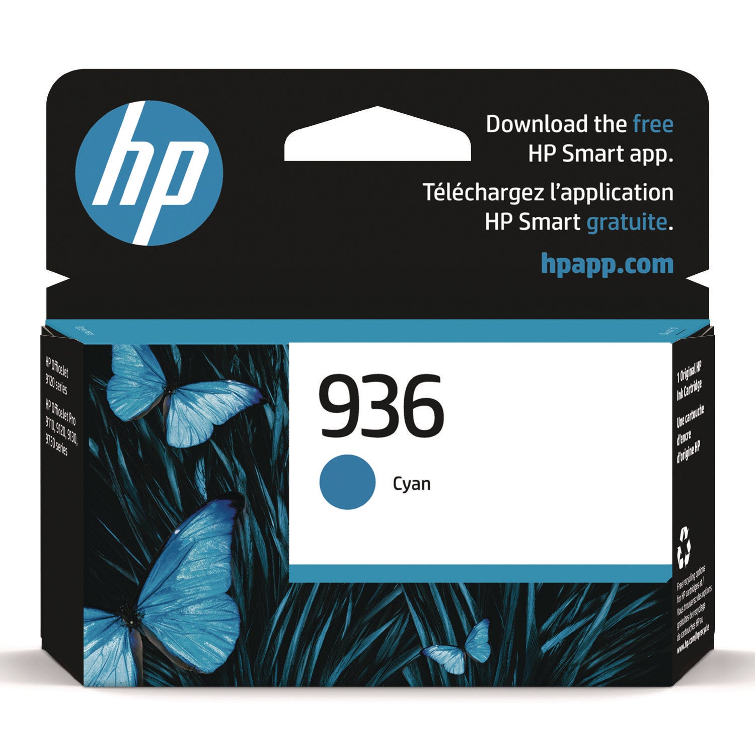 HP 936 Original Inkjet Ink Cartridge - Cyan Pack - 1
